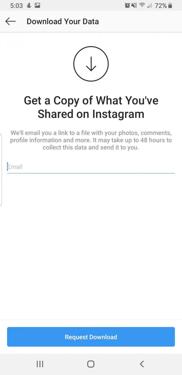 Cómo descargar la copia de seguridad de la cuenta de Instagram 5