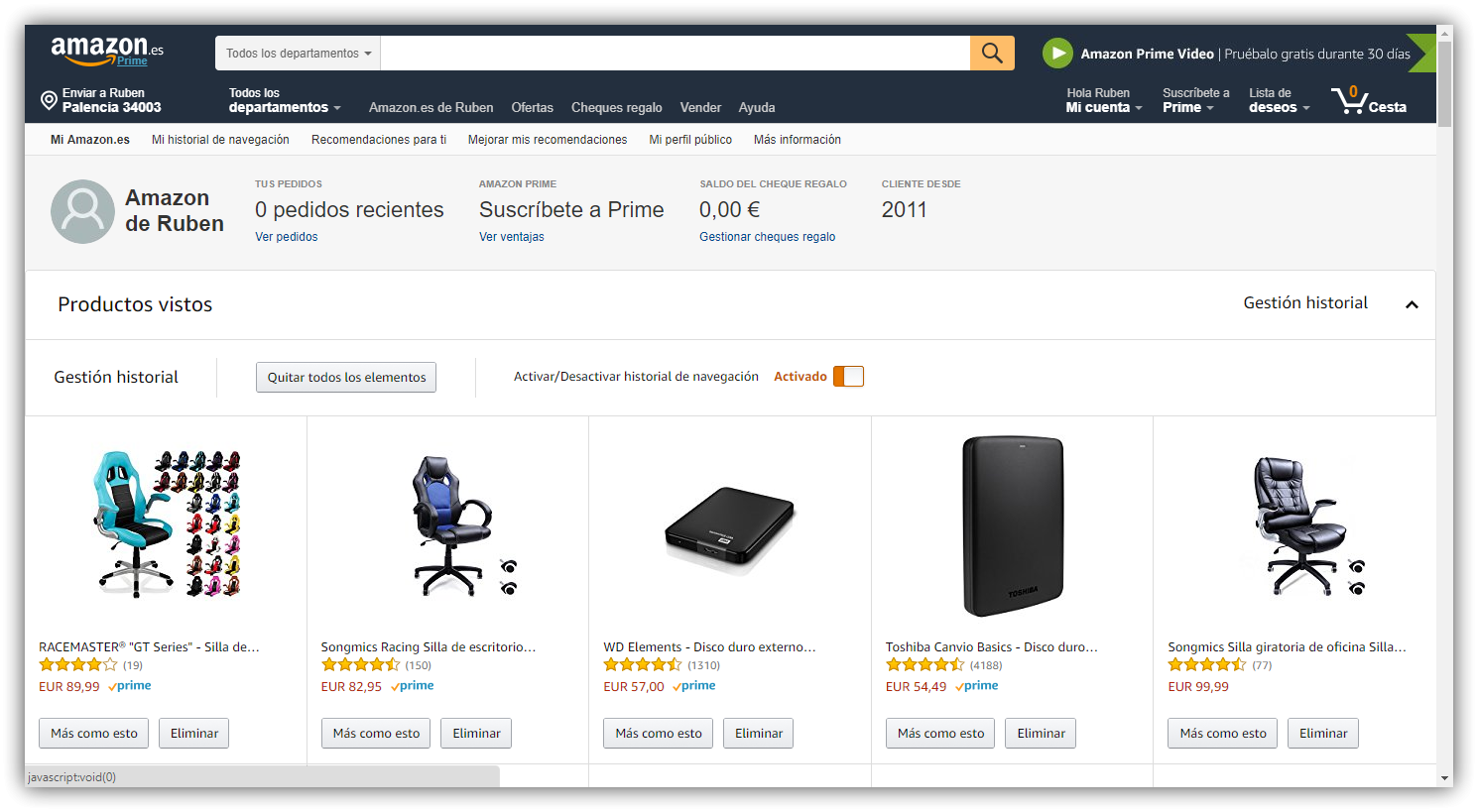 Cómo borrar el historial de búsqueda de Amazon 22