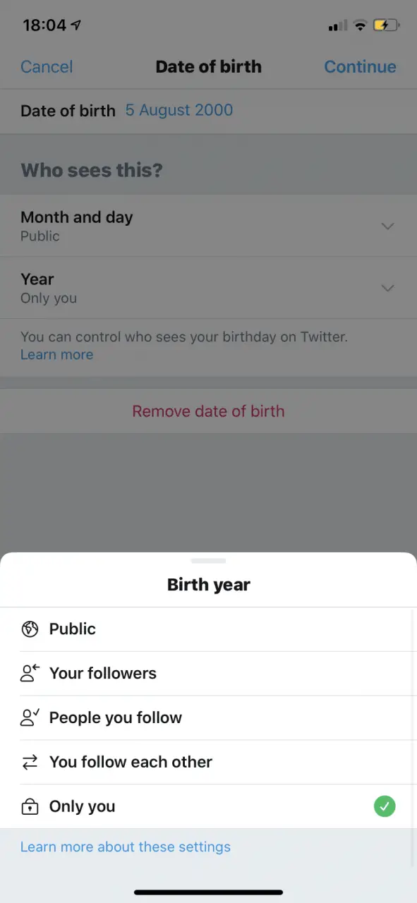 Cómo ocultar tu cumpleaños en Twitter 14