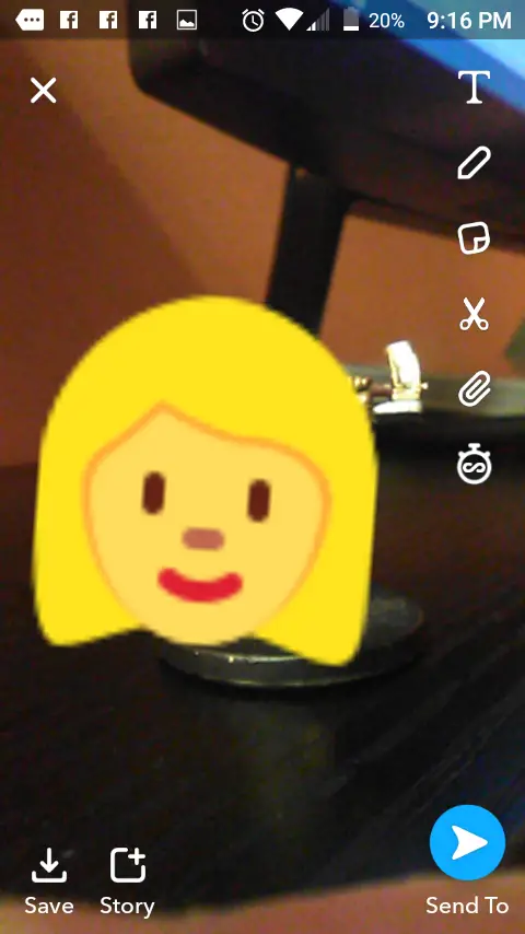 Cómo redimensionar los emojis en Snapchat 4