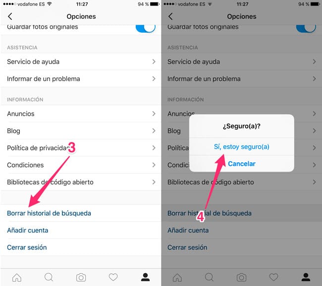 Cómo borrar el historial de búsqueda de Instagram 12