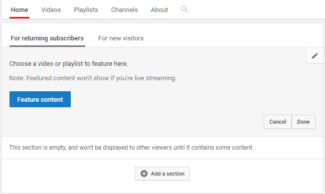 Este canal no tiene ningún contenido de YouTube 2