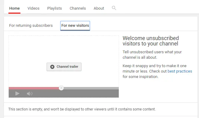 Este canal no tiene ningún contenido de YouTube 5