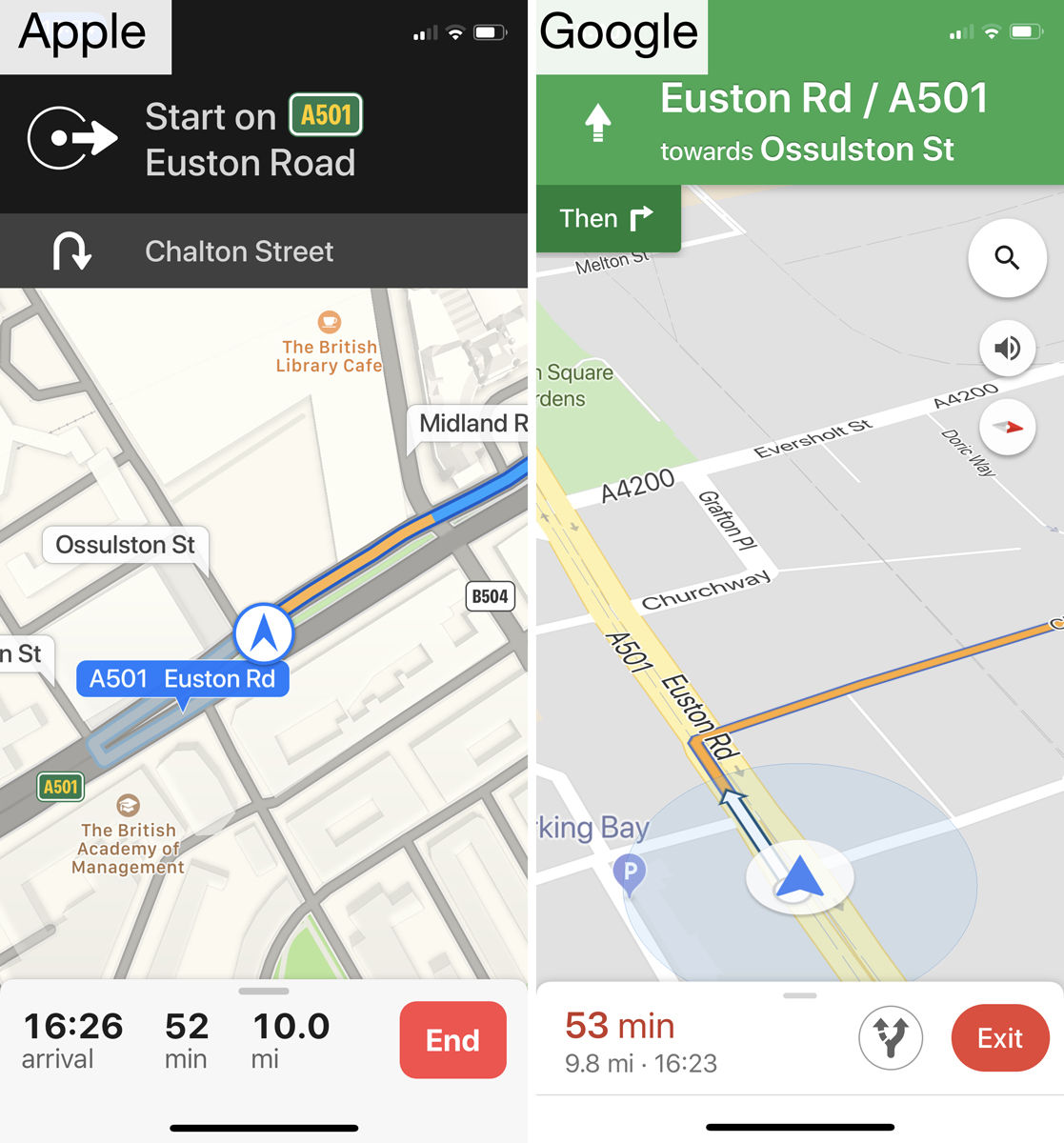 Apple Maps vs. Google Maps