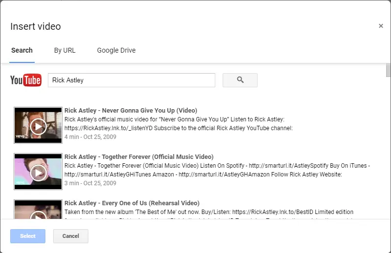 Cómo insertar vídeos de YouTube en Google Docs 2