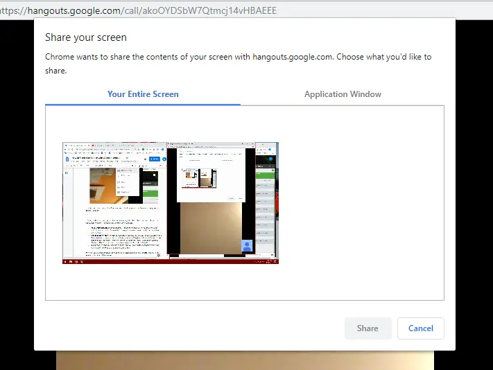 Cómo compartir la pantalla en Google Hangouts 4