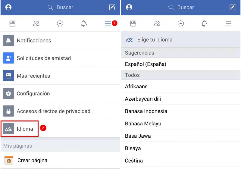 Cómo cambiar el idioma de Facebook para piratear 1