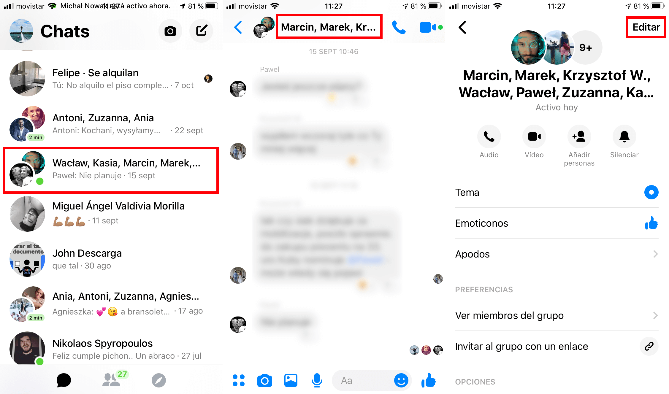 Cómo dejar un chat grupal en el Messenger 48