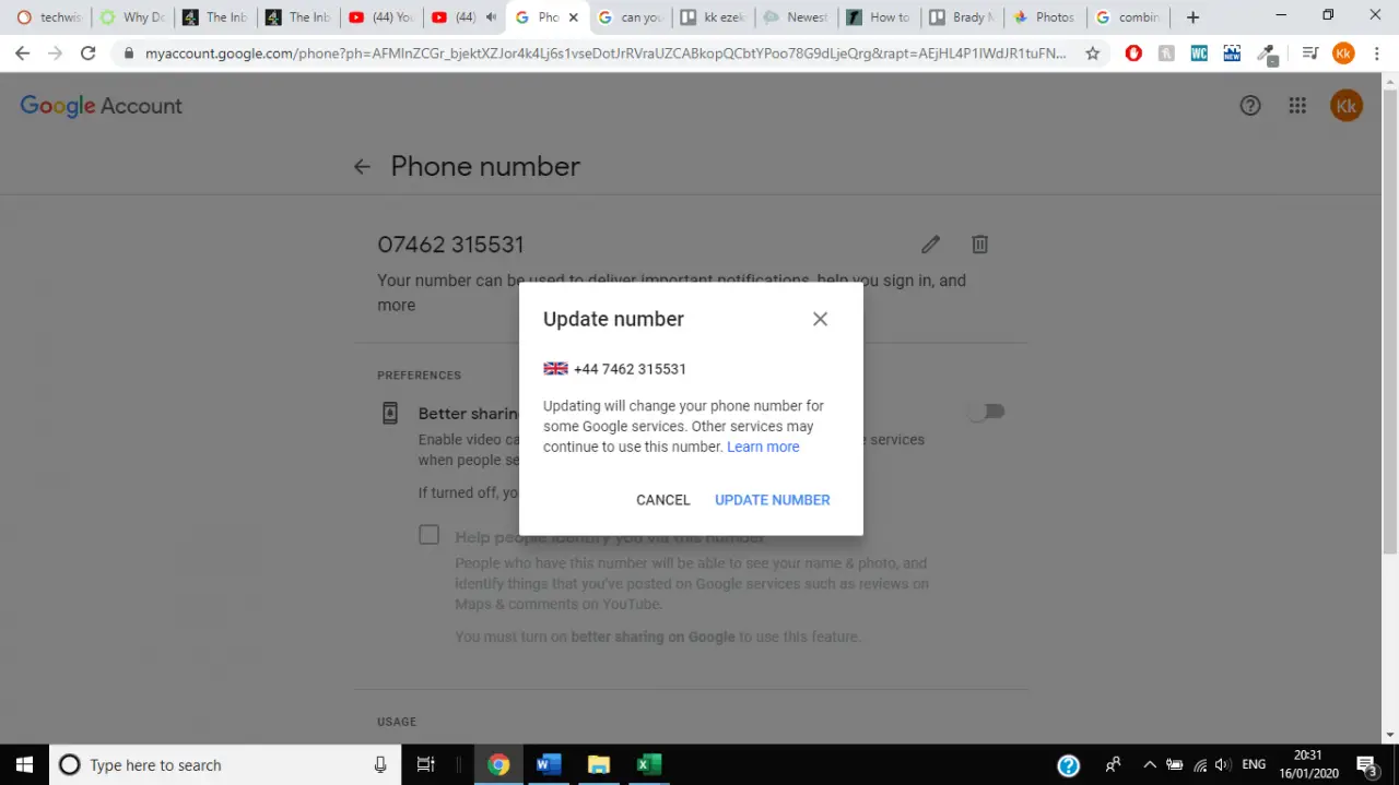 ¿Puedes utilizar el mismo número para dos cuentas de Gmail? 7