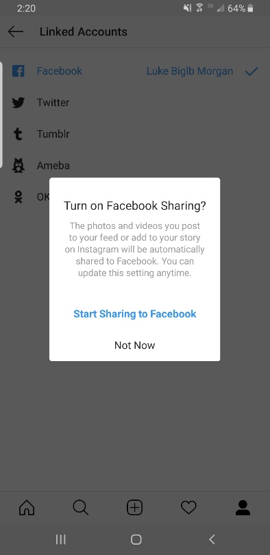 Qué hacer si Instagram no quiere compartir en Facebook 7