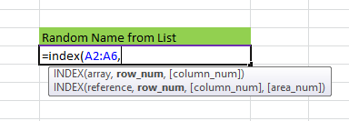 Cómo seleccionar nombres al azar de la lista en Excel 9