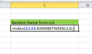 Cómo seleccionar nombres al azar de la lista en Excel 10