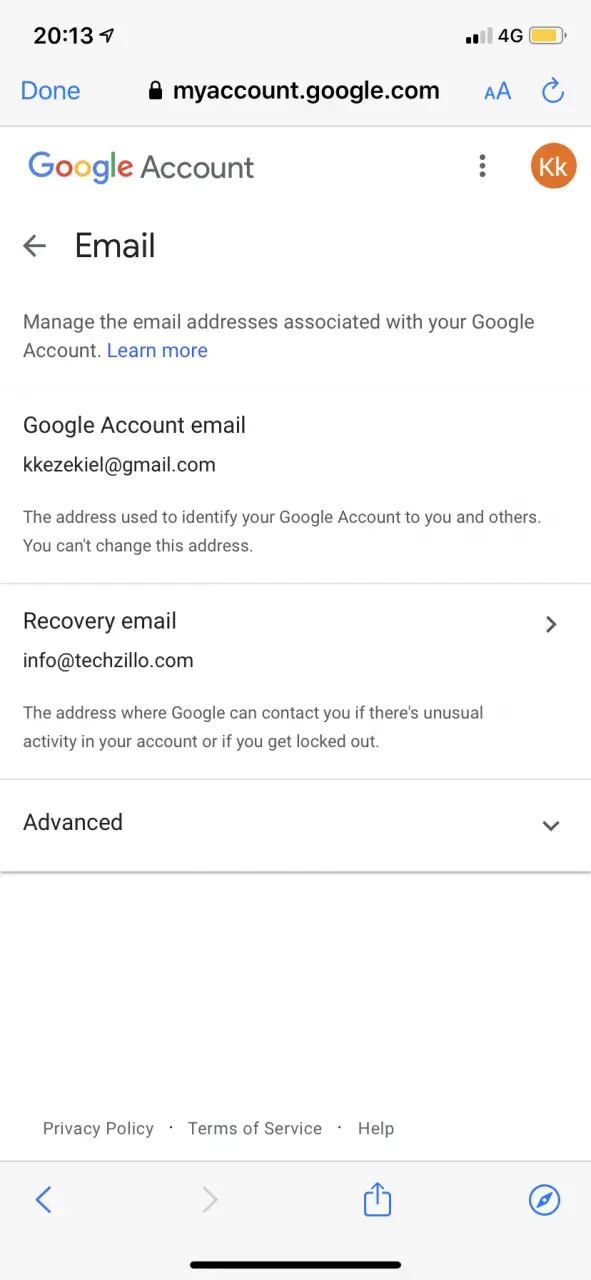 Cómo cambiar el correo electrónico de recuperación en la cuenta de Google 14