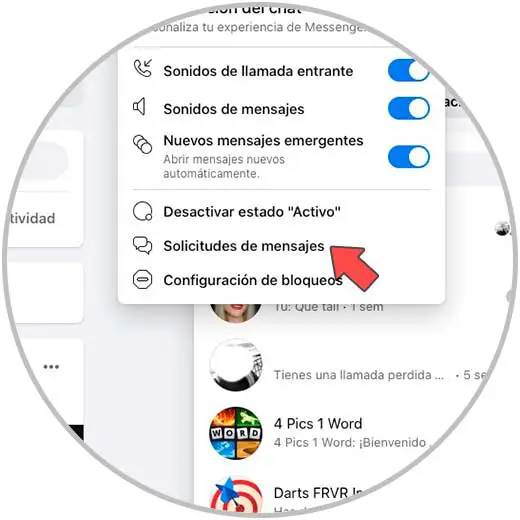 Cómo encontrar solicitudes de mensajes en el Messenger 23