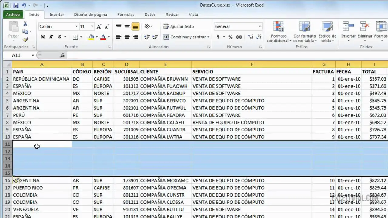 Cómo insertar una columna en Excel 8