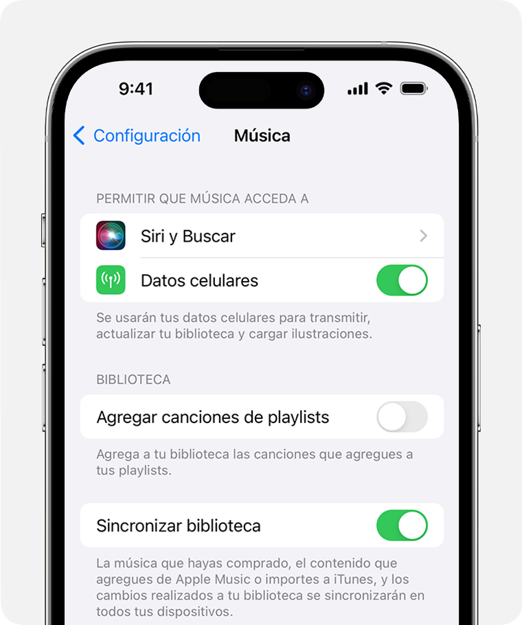 La biblioteca musical de iCloud no puede ser activada 22