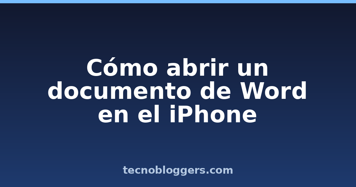 Cómo abrir un documento de Word en el iPhone