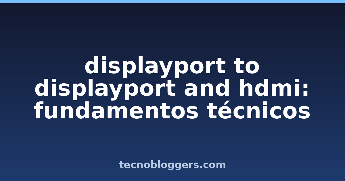 displayport to displayport and hdmi: fundamentos técnicos